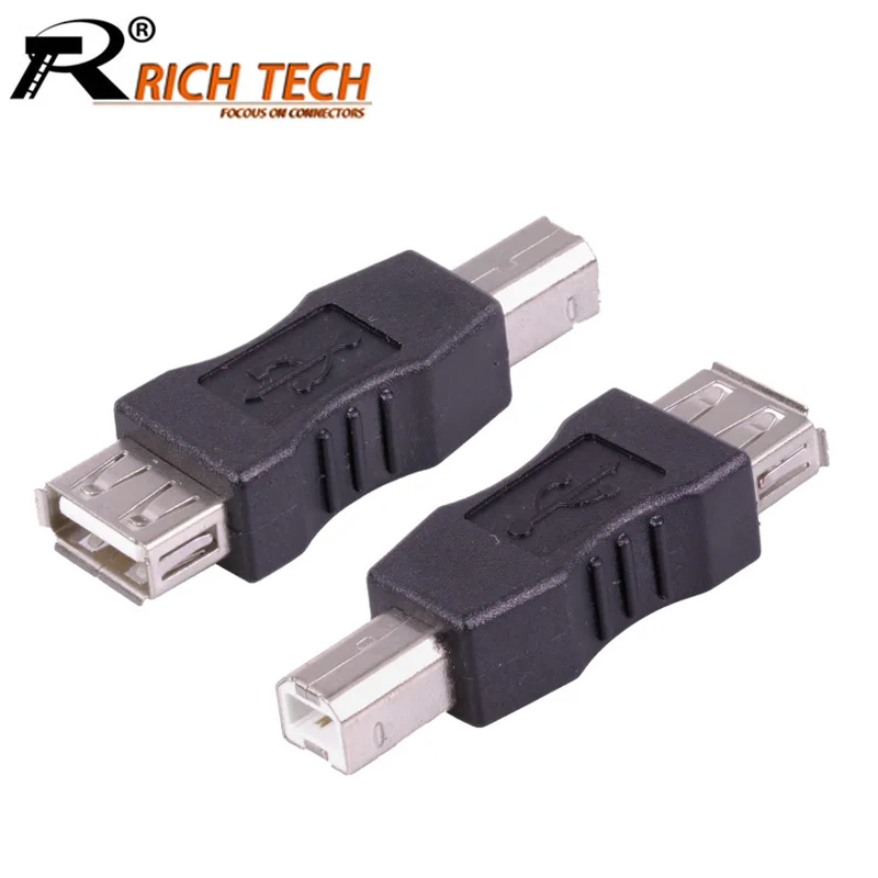 

10pcs/lot USB2.0 A Type Female Jack to USB2.0 B Type Male Plug Adapter USB AF to BM Connector Converter Wholesales