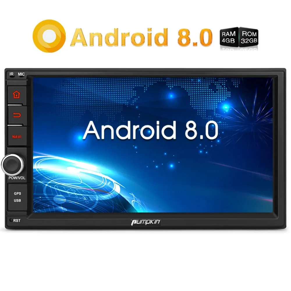 

Pumpkin 2 Din 7'' Android 8.0 Universal Car Radio No DVD Player GPS Navigation Car Stereo 4GB RAM Wifi 4G Fast Boot Headunit