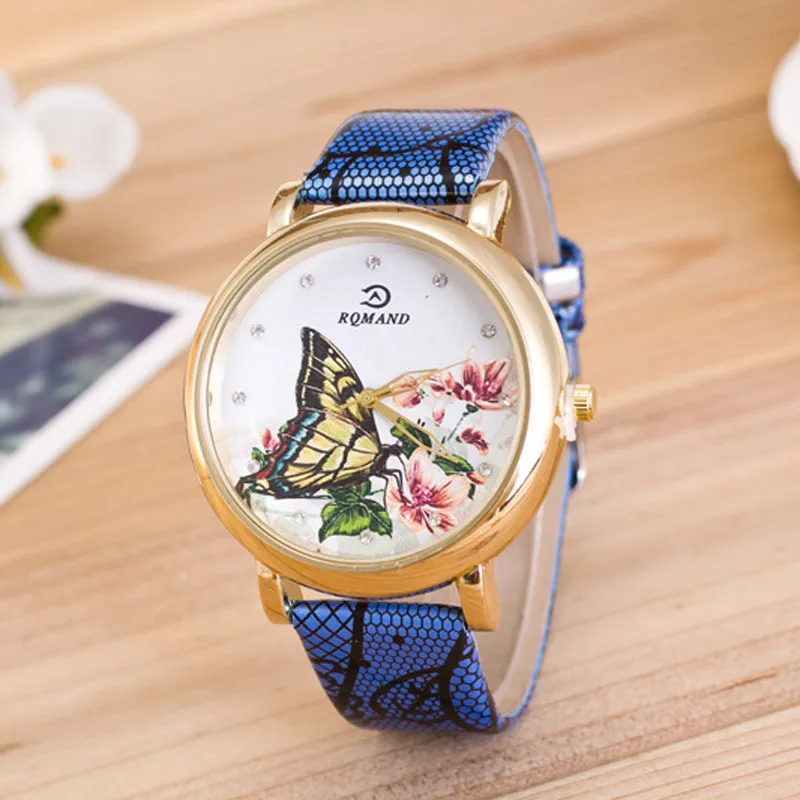 

Women's Watches Best Sellers Simple Zegarek Damski Fashion Butterfly Pattern Clock Romain Horloge Cadeau Bussiness Kol Saati@50