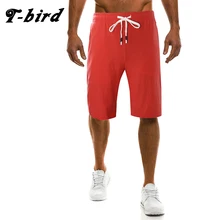 T-Bird шорты Для мужчин летние однотонные Цвет Пляжные шорты бермуды Masculina короткие Masculino модный бренд Повседневное Для мужчин шорты 5XL