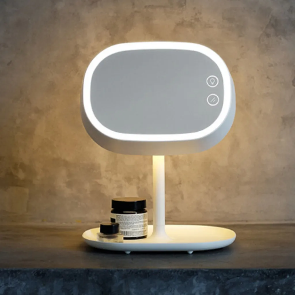 Светодиодный настольный светильник, зеркало для макияжа, настольная лампа, зеркальная настольная лампа, перезаряжаемый светодиодный прикроватный светильник, 2 сенсорных переключателя, Настольный светильник LD