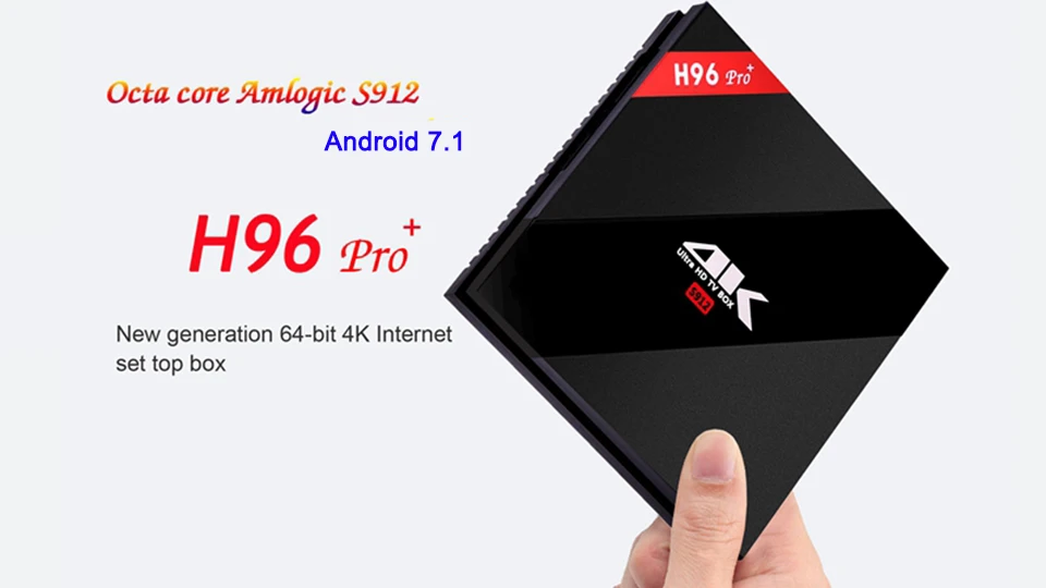 H96 Pro+ 3g 32G 2,4G 5GHz Wifi 4K box Amlogic S912 Top set box Smart tv box android 7,1 Android tv box H96 plus Vs X96