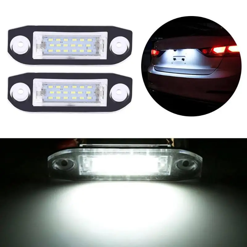 

2pcs 18LED License Number Plate Light Lamps Car Super Bright Turn Side License Plate Light Lamp for Volvo S80/XC70/S40/XC60/S60
