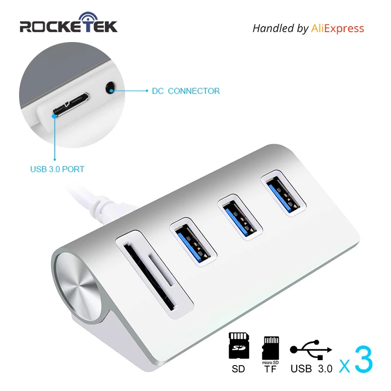 Rocketek multi usb 3.0 hub 3 port adapter splitter Power Interface SD TF Kartenleser für MacBook Air computer laptop zubehör Kaufen