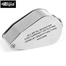 Bijia metal cheio com led fonte de luz jóias identificação ultra leve portátil lupa