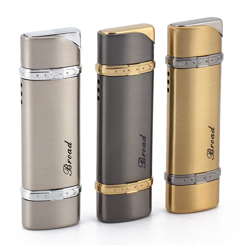 

Outdoors Gun Lighter Compact Jet 1300 C Torch Butane Turbo Lighter Strip Gasoline Windproof All Metal Cigar Lighter