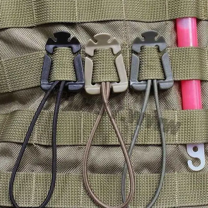 

EDC Gear 2Pcs/lot Molle Backpack Carabiner EDC Tool Elastic Rope Webbing Buckle Winder to fix something, it has many great uses