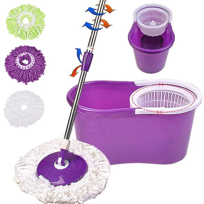 

1Pc 360 Degree Easy Spin Rotating Super Water Dust Absorbing Microfiber Mops Head To Mop Home Clean Tools Refill