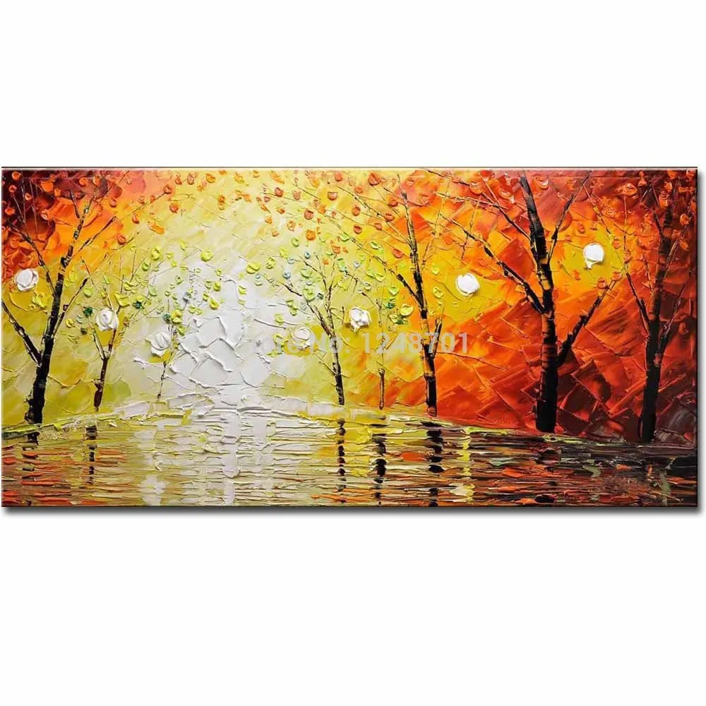 

Hand Painted Abstract Impasto Palette Knife Landscap Wall Picture Canvas Oil Painting Living Room Bedroom Home Wall Art Decor