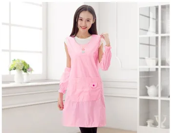 

1PC New Convenient Women's Waterproof Housewife Kitchen Waist Aprons Jeanette Waterproof Floral Cloth Household Cleaning LB 402