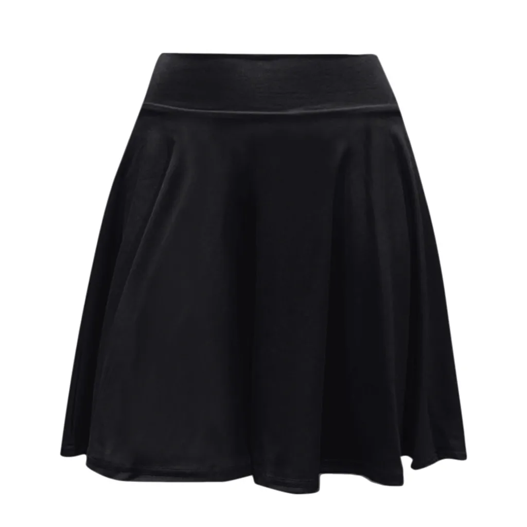 Женская юбка модная повседневная Высокая талия однотонная мини трапециевидная однотонная S-4XL полиэстер бедра тонкие сексуальные короткие юбки для женщин s rokken Z4
