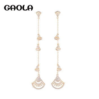 

GAOLA New Design Fan Zirconia AAA CZ Silver Color Earring Luxury Jewelry For Woman GLE6956Y