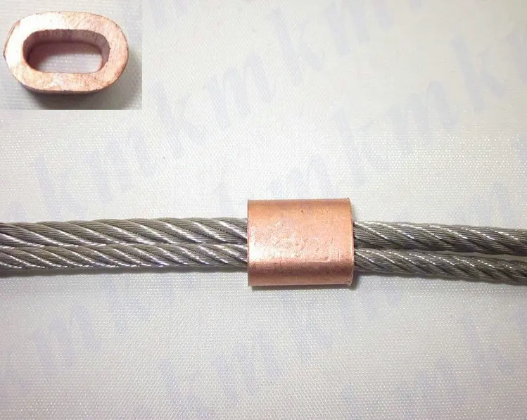 1000PCS single hole oval type 2.5MM wire rope clip or pipe copper brass