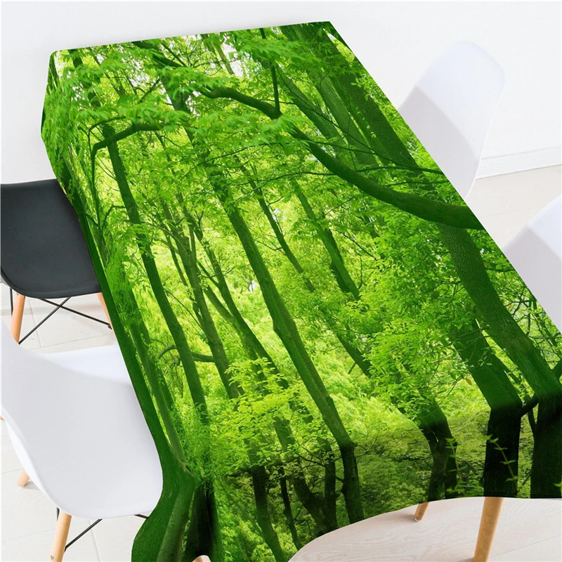 Forest Tower Table Cloth Cotton Linen Coffee Rectangular Tablecloth Dining Table Cover For Kitchen Decor Fabric Drop Ma17 Tablecloths Aliexpress