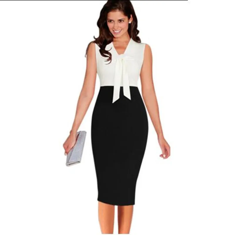 Thintenda Summer Sleeveless Dress 2017 Fashion Women Dress Patchwork