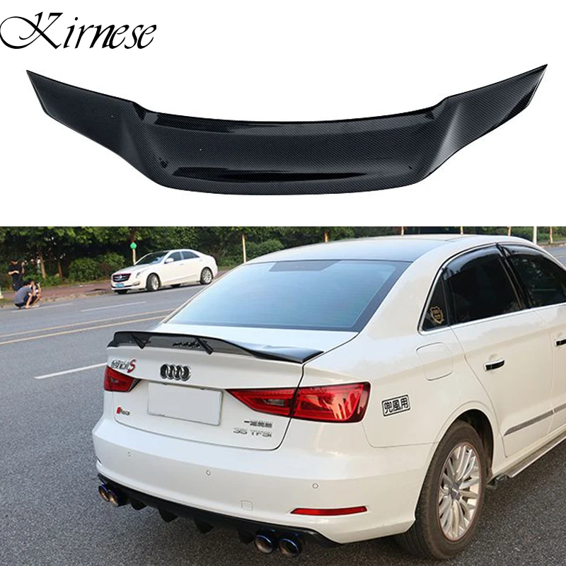 

Kirnese R Style Car Trunk Decoration Tail Wing Carbon Fiber Rear Wing Spoiler Fit For Audi A3 S3 2014 2015 2016 2017
