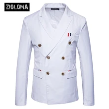 ZIOLOMA мужские деловые повседневные узкие в британском стиле двубортный блейзер