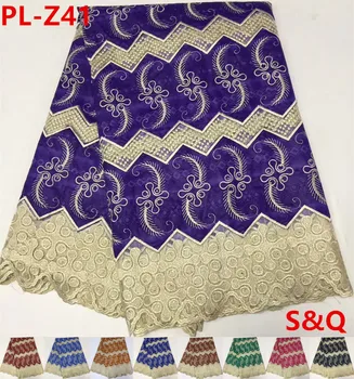 

High quality popular nigerian lace fabrics with beads african lace fabric for dress 5yards african french lace with PL-Z41