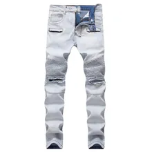 Мужские зимние джинсы в стиле хип-хоп рок, Мужские штаны, дизайнерская одежда, облегающие джинсы pantalon homme, рваные джинсы, байкерские джинсы masculino