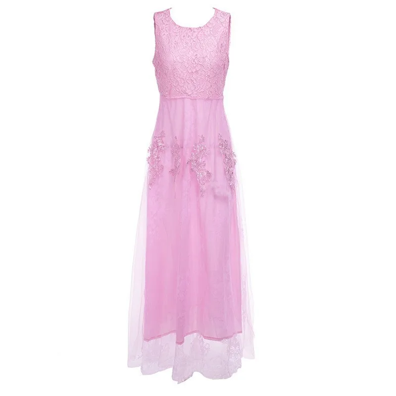 Кружевное платье подружки невесты с вышивкой и круглым вырезом Vestidos Mujer S XXL