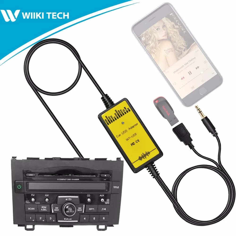 APPS2Car автомобильное радио USB AUX интерфейс аудио Mp3 адаптер CD Changer адаптер для Honda CRV 2004-2011