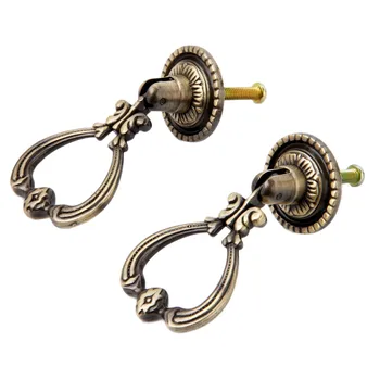 Bronze Retro Door Handle Antique European Furniture Drawer Pulls Handles Kitchen Cabinet Knobs and Handles Ivory white