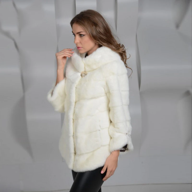 

Factory Fashion Rabbit Coats Luxury Women Winter Warm Outerwear Casual Jacket Real Fur Whole Skin Slim Office Lady Elegant 12.11