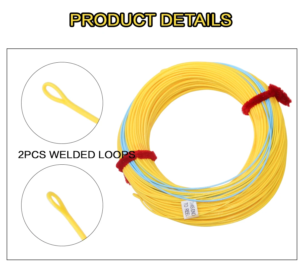Легкая ловля 125 футов 38 м плавающая леска для ловли нахлыстом спий Вес вперед лески для ловли нахлыстом с 2 сварными петлями