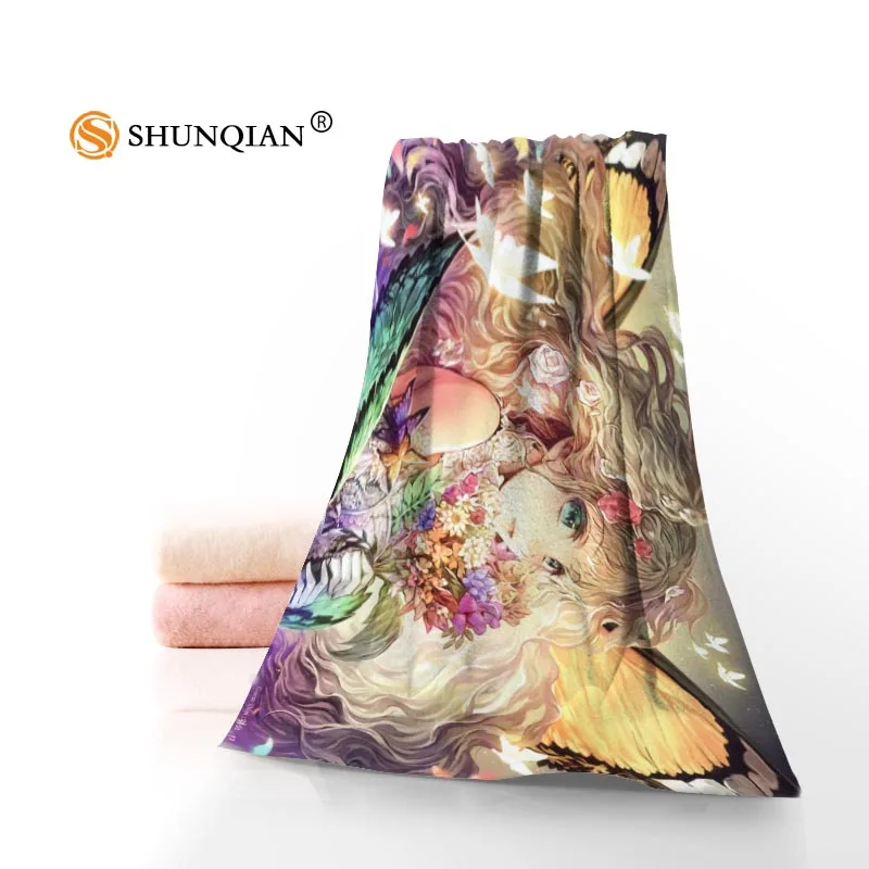 Новое пользовательское полотенце Феи Бабочки с принтом хлопок лицо/банные полотенца из микрофибры Ткань для детей Мужчины Женщины полотенце для душа s - Цвет: Towel