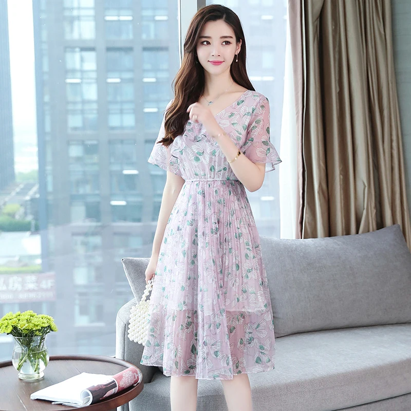 

Summer Floral Print Party Women Dress Elegant Lady Sweet Fairy Loose Beach Vacation Midi Vintage Mesh Casual Runway Vestido Boho