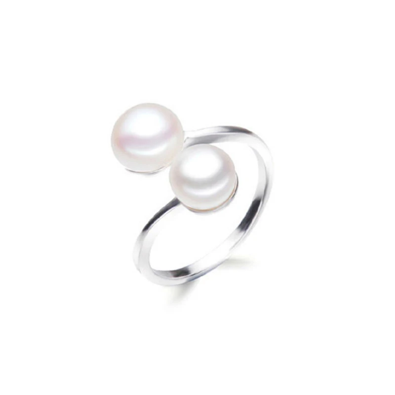 

RUNZHUQIYUAN 2017 100% natural freshwater pearl ring 8-9mm real pearl 925 Sterling Silver jewelry Wedding Rings For Women girls