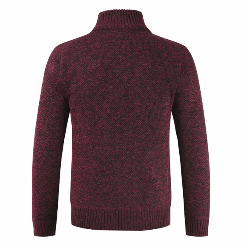 Man Autumn Winter Clothing M-3XL Plus Size Zipper Knitted Sweaters Male Long Sleeve Stand Collar Cardigan Jacket Coat Outwear