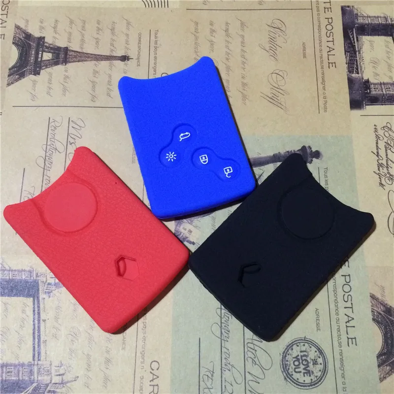 

for Renault Clio Scenic Megane Duster Sandero Captur Twingo koleos remote silicone key cover case 4 buttons wallet holder