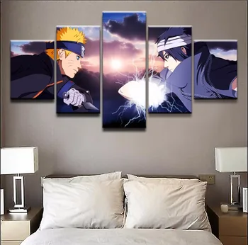 

Canvas Poster Prints Painting 5 Pieces Anime Naruto Wall Art Modular Picture Modern Home Decoration For Kids Bedside Background