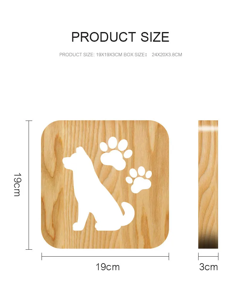 Creative 3D LED Wooden Lights Cute Dog Night Lamp Warm Mood Lamp 3D Shadow Luminaria Lamp Birthday Gifts For Baby Kids Bedroom Decor (9)