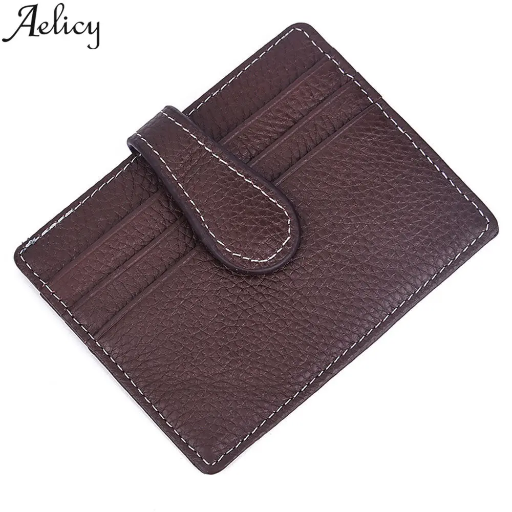 

Aelicy Leather Mini Credit Card Wallet Purse Small Brand Designer Vintage Mens Wallet Card Holder Coin Pocket Slim Pocket Case