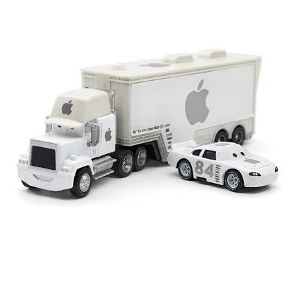 Disney Pixar Cars 21 стиль Mack Truck + маленький автомобиль McQueen 1:55 литой металлический сплав и