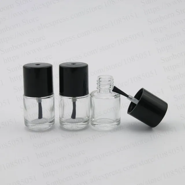 20 X 5ml Small Cute Gl Nail Polish Bottle 5cc Clear Round Shape 20 X 5ml Small Cute Gl Nail Polish Bottle 5cc Clear Round Shape