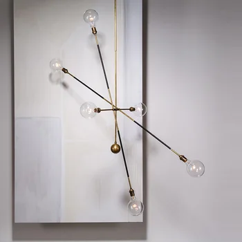 

Modern hanging lamp light LED dinning bed room bedroom foyer round glass ball black gold nordic simple modern pendant light lamp