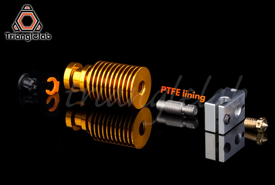 Trianglelab высокое качество изготовления на заказ золота теплоотвод hotend V6 насадка J-нагревательная головка блок тепловой перерыв для E3D hotend для PT100