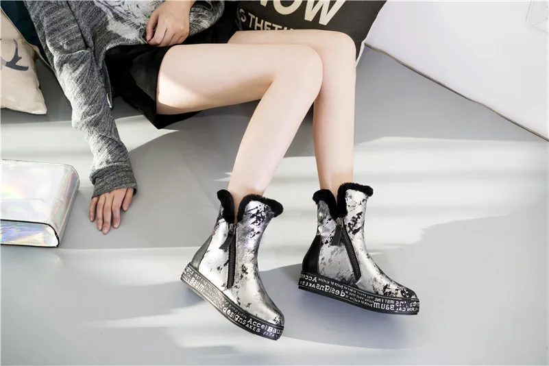 FEDONAS Модные женские зимние ботинки наивысшего качества из овечьей шерсти; теплые зимние ботинки из натуральной кожи; женские ботильоны на меху на платформе