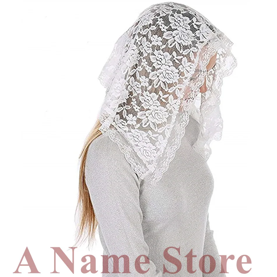 ISHSY белая Фата невесты Mantilla для церкви вуаль католической латиноамериканской