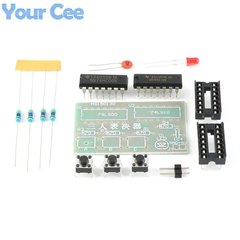 

Electronic Technology Foundation and Skills Training Display DIY Kit Learning Board Three People Voter Diy Kit DC 5V