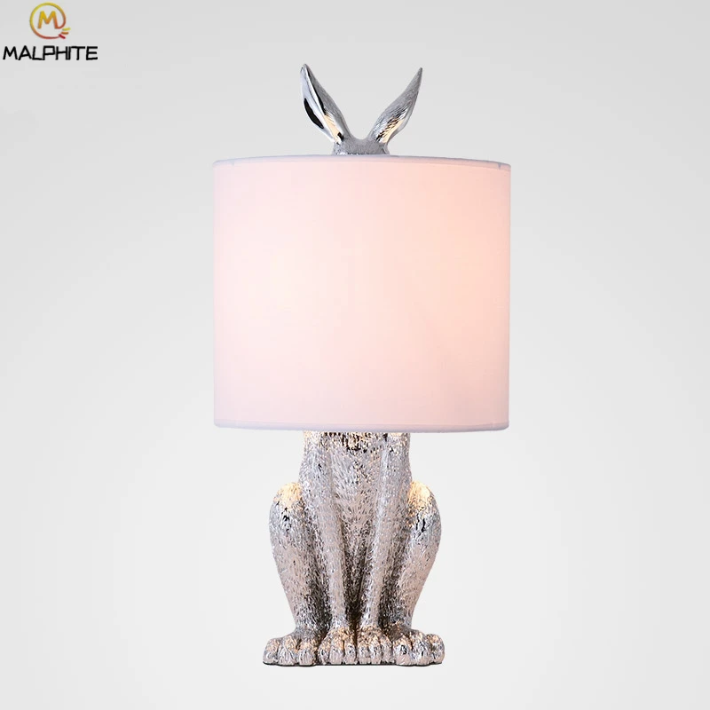 

Modern Resin Table Lamps Masked Rabbit Retro Lndustrial Decor Desk Lights Luminaire For Bedroom Bedside Deco Lighting Fixtures