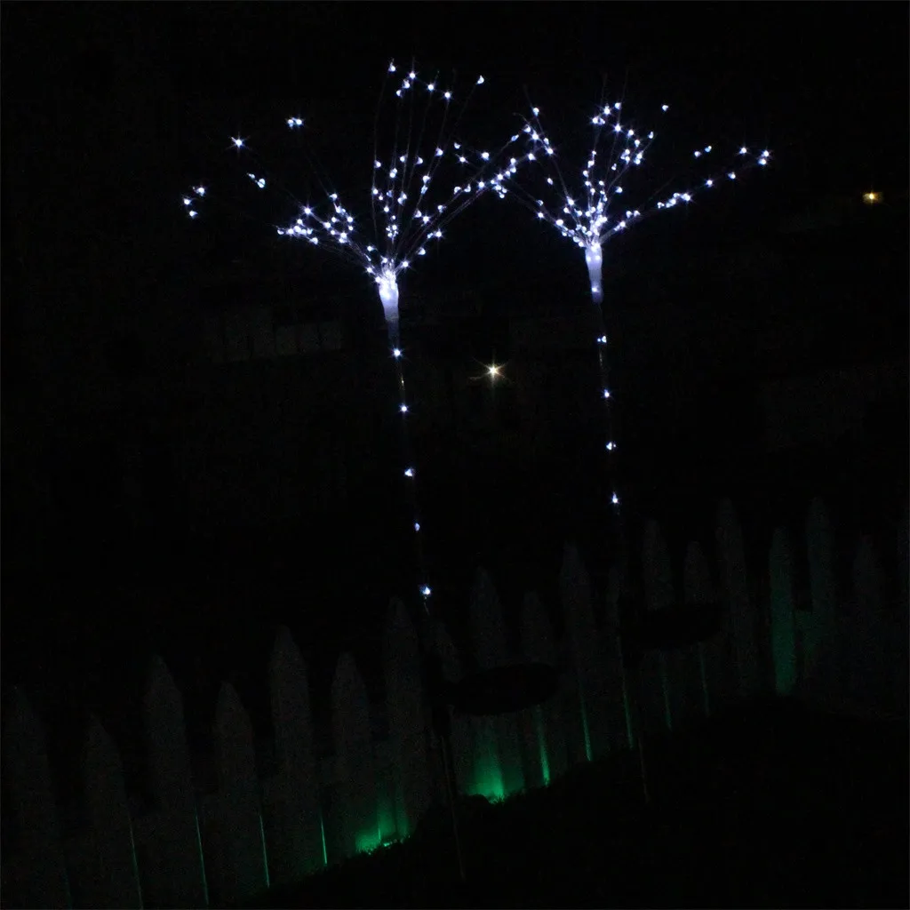 Diy Форма 100-leds фейерверк дерево солнечный светильник Газон Путь садовый светильник-теплые уличные гирлянды#17/10