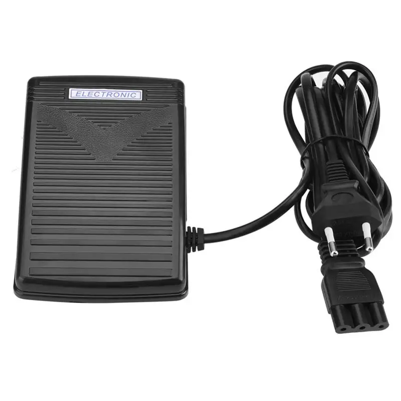 

Home Sewing Machine Foot Control Pedal With Power Cord Pedal Control Eu Plug 200-240V Black