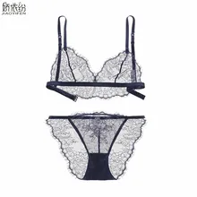 Летний полый сексуальный кружевной комплект нижнего белья, ультра тонкий женский комплект с бюстгальтером, прозрачный кружевной бюстгальтер с мягкими чашечками и цветами, сексуальное нижнее белье