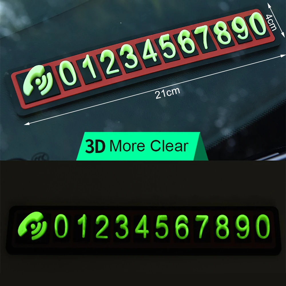 Автомобильная Временная парковочная карточка, светящаяся номерная табличка для мобильного телефона, авто наклейка, автомобильный стоп, парковочный знак, уведомление, номер, аксессуары
