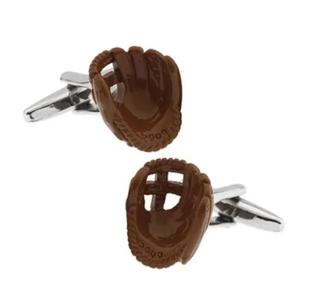 

New Fashion 2019 Brown Baseball Glove Cufflinks French Cuff Stud Luxury Jewelry Mens Accessories 2019 Gifts for Men
