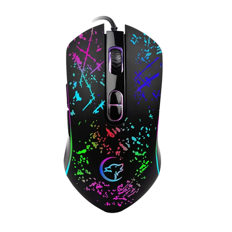Black Профессиональная игровая Мышь мышей, G828 красочные светильник Usb Проводная 8 ключей макро Программирование оптическая игровая Мышь черный - Цвет: Black